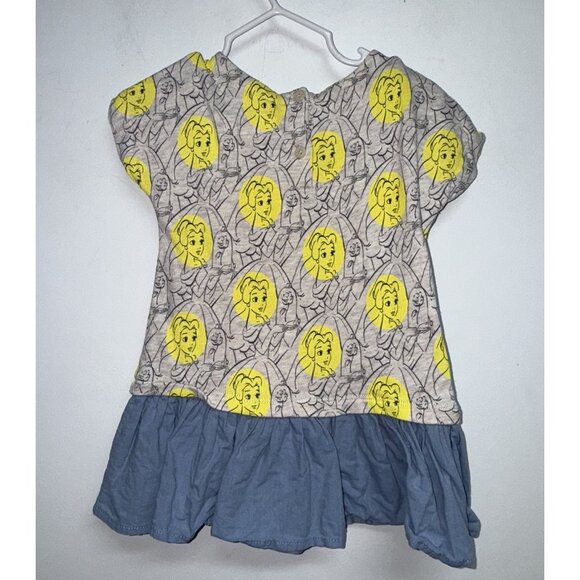 Baby Gap X Disney Princess Belle Dress Infant Girl Size 18-24 M Gray Blue Yellow - Picture 5 of 8